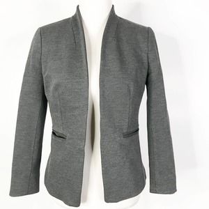 J. Crew 365 Going Out Stretch Twill Blazer Jacket Womens Size 6 Grey Open Front